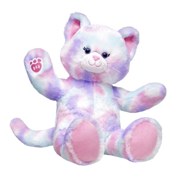 Build A Bear Pastel Swirl Kitty Blue Sequin Dress Music Trolls Wanna Have Fun - Picture 1 of 11